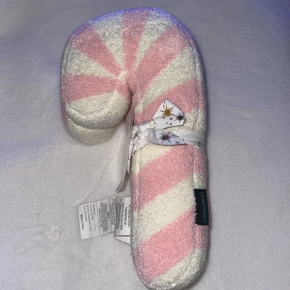 Cynthia Rowley PINK & WHITE Candy Cane Pillows